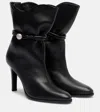 Isabel Marant Pointed Toe Ankle Length Boots With Metal Detail In Black