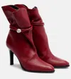 Isabel Marant Lolya 90 Leather Ankle Boots In Red