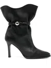 Isabel Marant Pointed Toe Ankle Length Boots With Metal Detail In Black