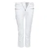 Isabel Marant Loma Denim Silver Zip Panelled Biker Jeans In White