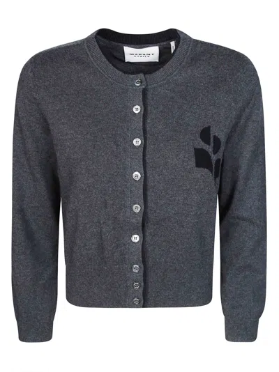 Isabel Marant Lonagz Women's Wool-cotton Cardigan Sweater In Grigio