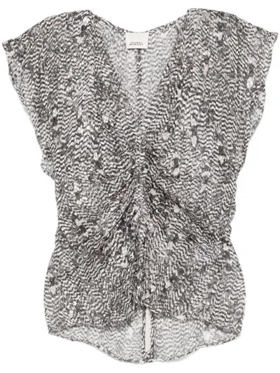 Isabel Marant Lonea Blouse In Grey