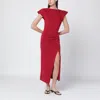Isabel Marant Nadela Asymmetric Gathered Organic Cotton-jersey Maxi Dress In Red