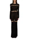 Isabel Marant Elmire Embellished Cutout Knitted Maxi Dress In Black