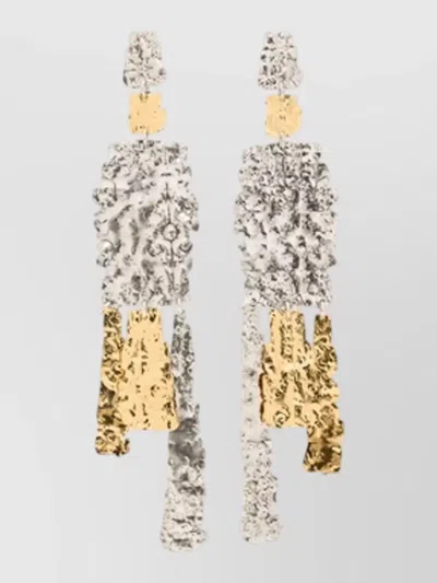 Isabel Marant Long Drop Metal Earrings Mixed Design In Neutral