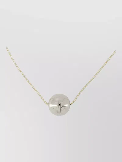 Isabel Marant Long Metal Necklace Round Pendant Chain In Gold