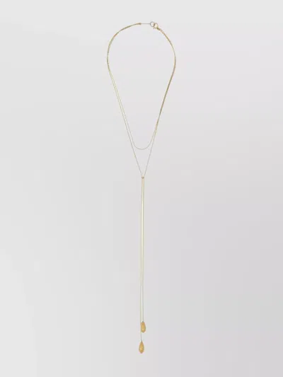Isabel Marant Long Necklace Layered Teardrop Pendants In Gold