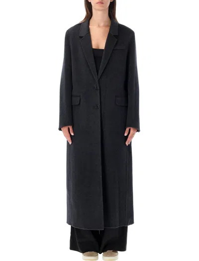 Isabel Marant Long Single-breasted Wool-blend Coat In Grigio