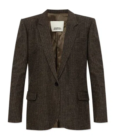 Isabel Marant Long Sleeve Blazer In Brown