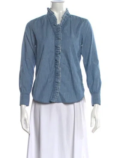 Pre-owned Isabel Marant Long Sleeve Blouse In Blue
