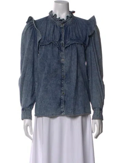 Pre-owned Isabel Marant Long Sleeve Blouse W/ Tags In Blue