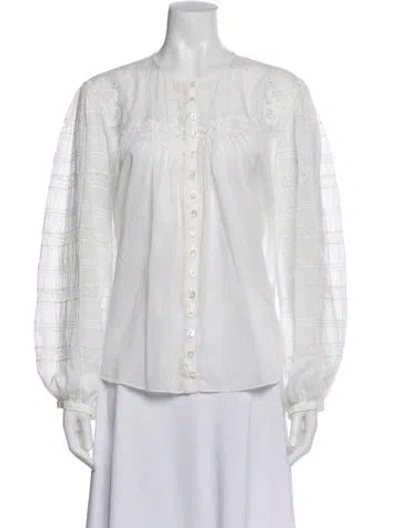 Pre-owned Isabel Marant Long Sleeve Blouse In White