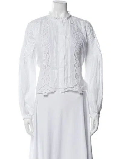 Pre-owned Isabel Marant Long Sleeve Blouse In White