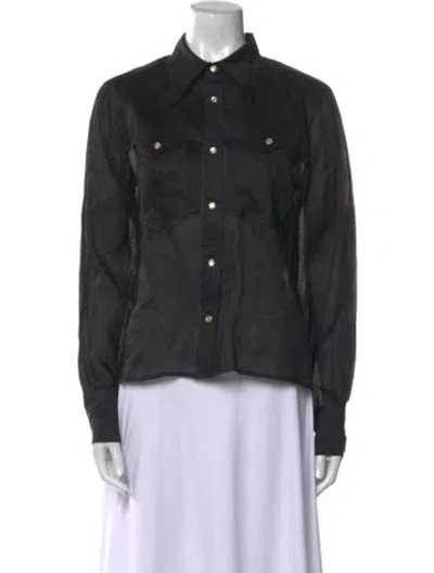 Pre-owned Isabel Marant Long Sleeve Button-up Top In Black