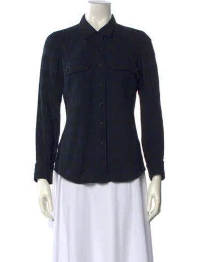 Pre-owned Isabel Marant Long Sleeve Button-up Top In Blue