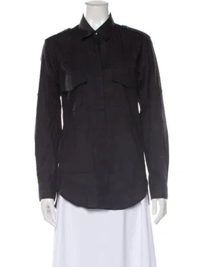 Pre-owned Isabel Marant Long Sleeve Button-up Top In Blue