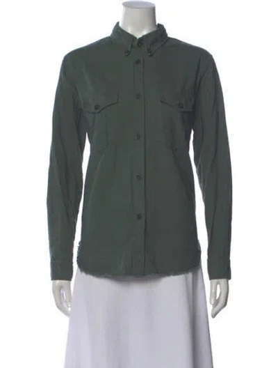 Pre-owned Isabel Marant Long Sleeve Button-up Top In Green