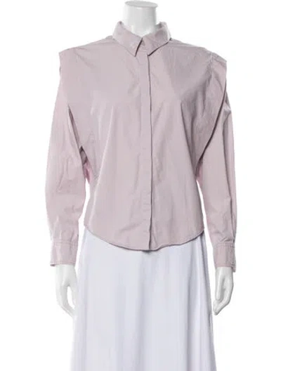 Pre-owned Isabel Marant Long Sleeve Button-up Top In Purple