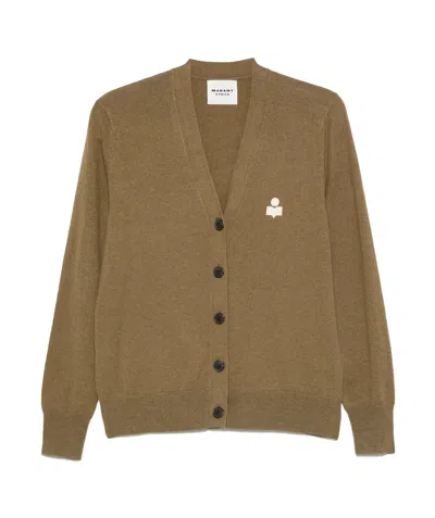 Isabel Marant Long-sleeved Knitted Cardigan In Brown
