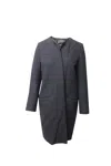 Isabel Marant Long Sleeve Coat In Gray Wool In Black