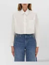 Isabel Marant Long Sleeve Collared Top With Chest Pocket In White