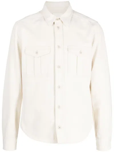 Isabel Marant Long-sleeve Cotton Shirt In Neutrals
