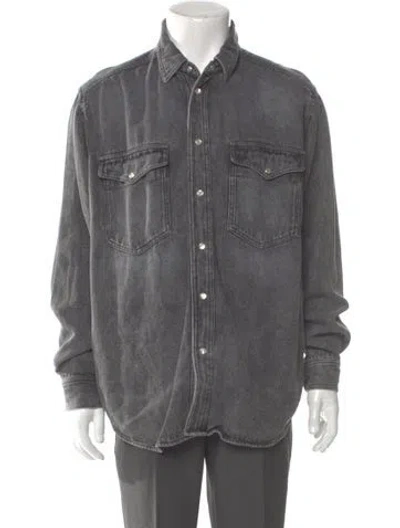Pre-owned Isabel Marant Long Sleeve Denim Shirt In Gray