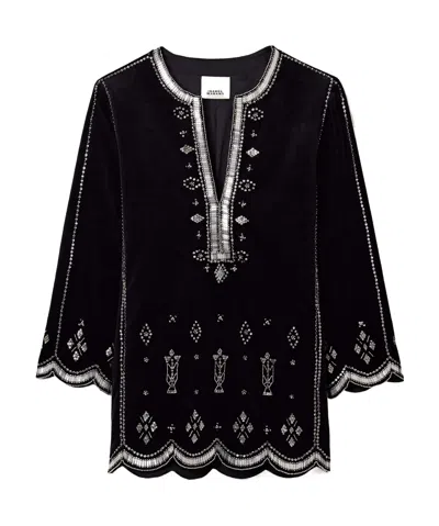Isabel Marant Helene Long-sleeved Dress In Black