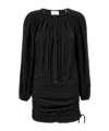 Isabel Marant Dress Drawstring Trimmed Sleeves Pleats In Black