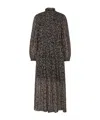 Isabel Marant High-neck Floral-print Midi Dress In Black