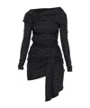 Isabel Marant Asymmetric Polka Dot Off-shoulder Dress In Black
