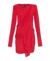 Isabel Marant Georgia Ruched Draped Jersey Mini Dress In Red