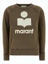 Isabel Marant Long-sleeve Graphic Sweatshirt With Vintage Wash In Brown