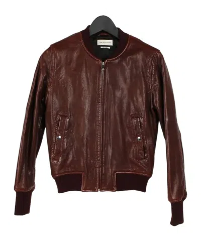 Isabel Marant Long Sleeve Leather Jacket In Burgundy