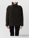 Isabel Marant Long Sleeve Peacoat High Collar Design In Animal Print