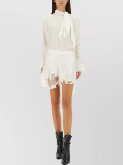 ISABEL MARANT LONG SLEEVE SHEER HIGH NECK TOP