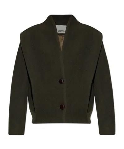 Isabel Marant Long Sleeve Short Coat In Green