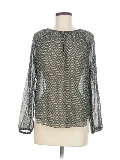 Pre-owned Isabel Marant Long Sleeve Silk Top Black Keyhole Neckline Tops
