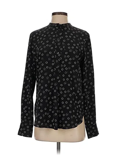 Pre-owned Isabel Marant Long Sleeve Silk Top Black Mock Neckline Tops