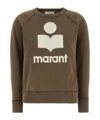 Isabel Marant Long-sleeve Graphic Sweatshirt With Vintage Wash In Brown