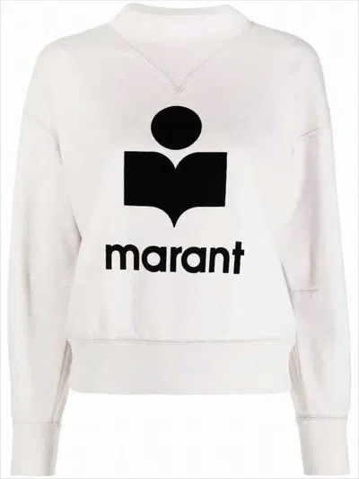 Isabel Marant Long-sleeve Sweatshirt With Bold Graphic Logo In White