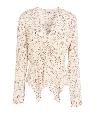 Isabel Marant Long Sleeve V-neck Blouse In Pink