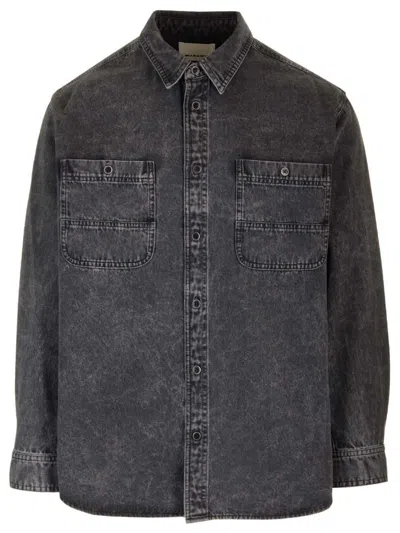 Isabel Marant Long-sleeved Button-up Shirt In Nero