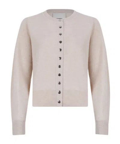 Isabel Marant Idesia Cardigan Crew Neck Button Knit In Pink