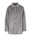 Isabel Marant Long Sleeved Buttoned Overshirt In Gray
