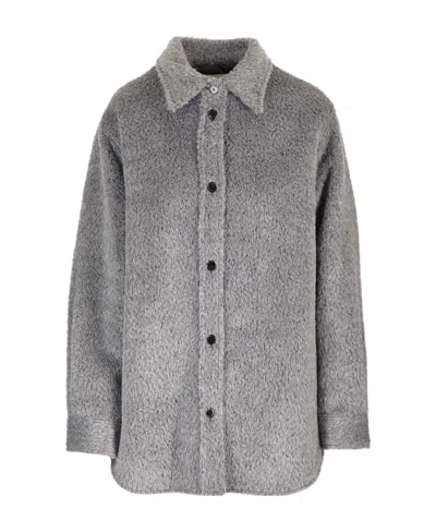 Isabel Marant Long Sleeved Buttoned Overshirt In Gray