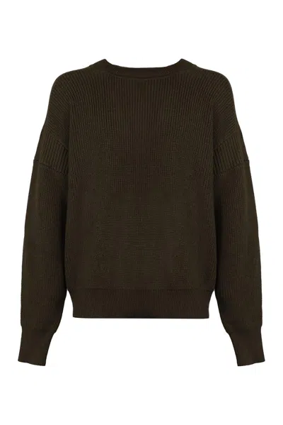Isabel Marant Long Sleeved Crewneck Sweater In Brown