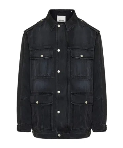 Isabel Marant Long-sleeved Denim Jacket In Black