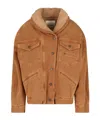Isabel Marant Classic Brown Jacket With Textured Collar And Functional Pockets In Brown