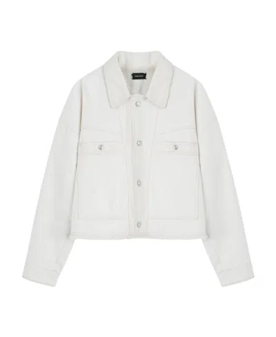 Isabel Marant Long-sleeved Denim Jacket In White
